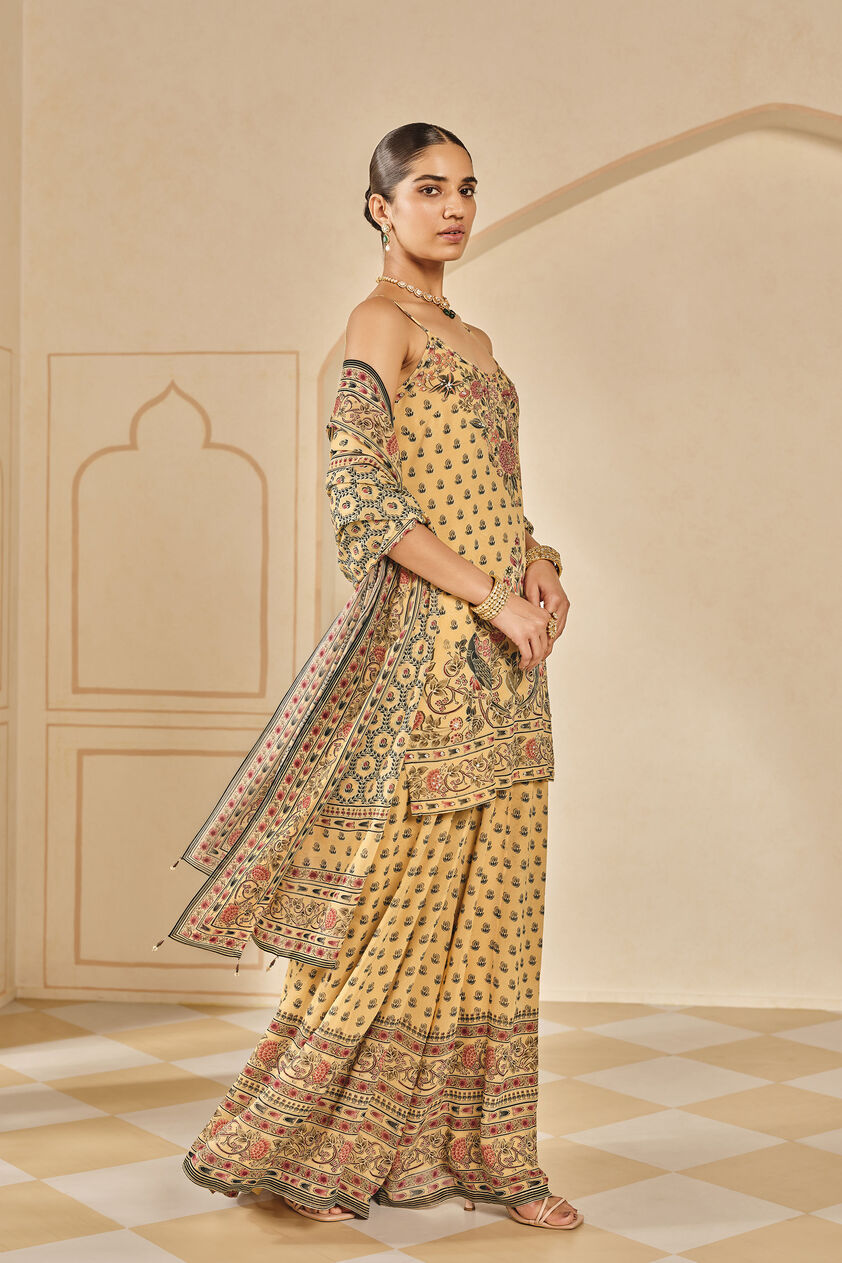 Arzoo Printed Sharara Set - Yellow, Yellow, image 3